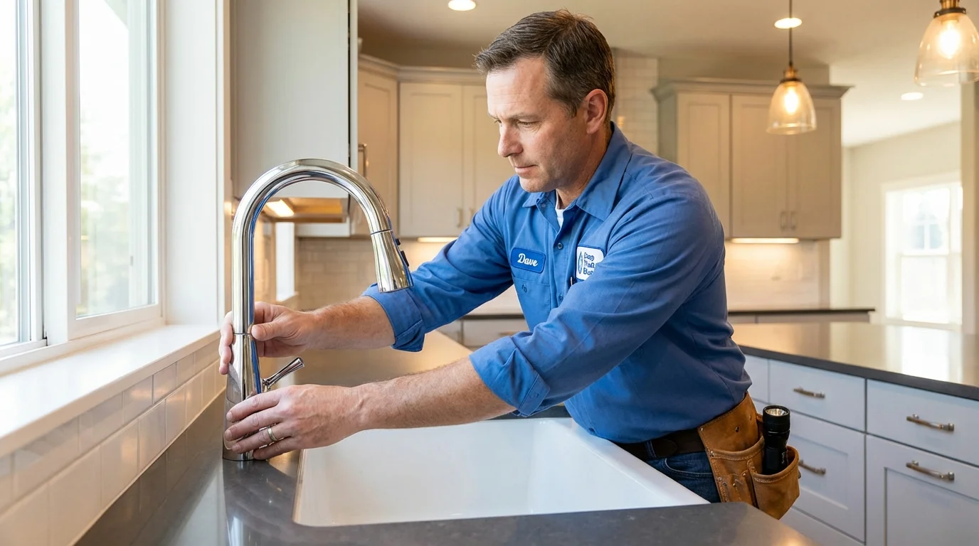 Kitchen faucet installation by Johns Plumbing LLC in New Hartford